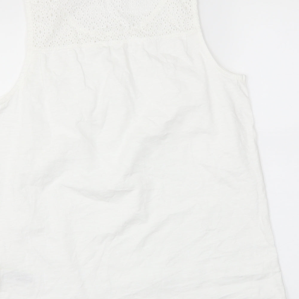 M&S Womens White   Basic Tank Size 12
