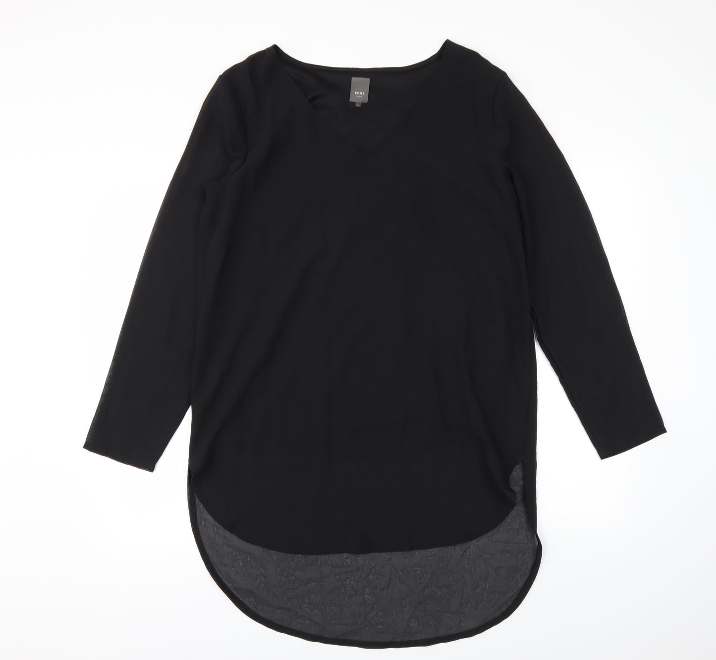 ICHI Womens Black   Basic Blouse Size L
