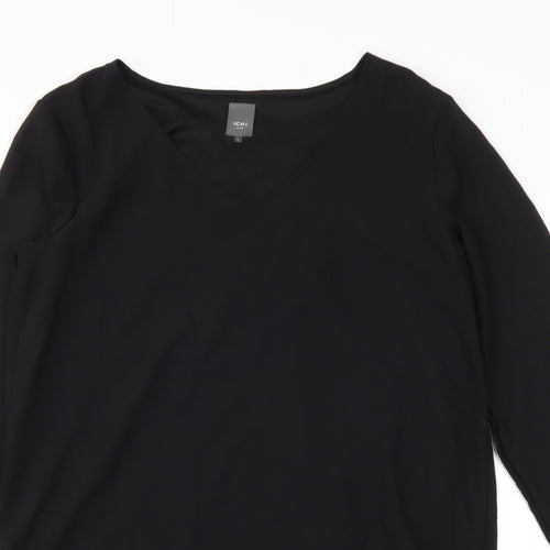 ICHI Womens Black   Basic Blouse Size L