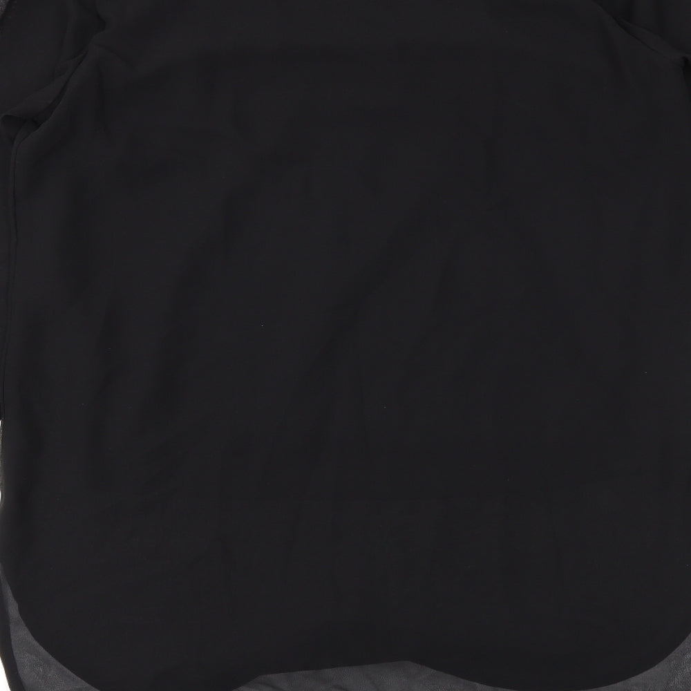ICHI Womens Black   Basic Blouse Size L