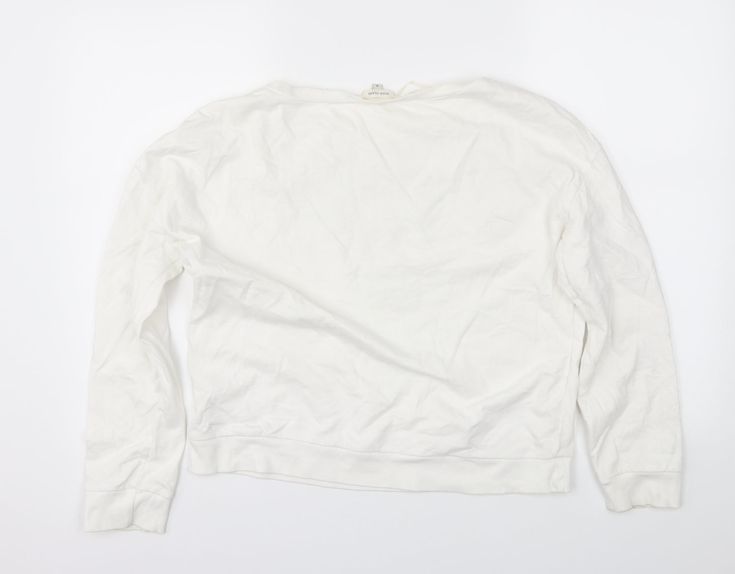 River Island Womens White   Pullover Sweatshirt Size 8