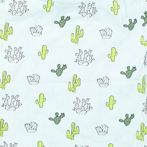 Primark Boys White   Basic T-Shirt Size 9-12 Months  - Cactus print
