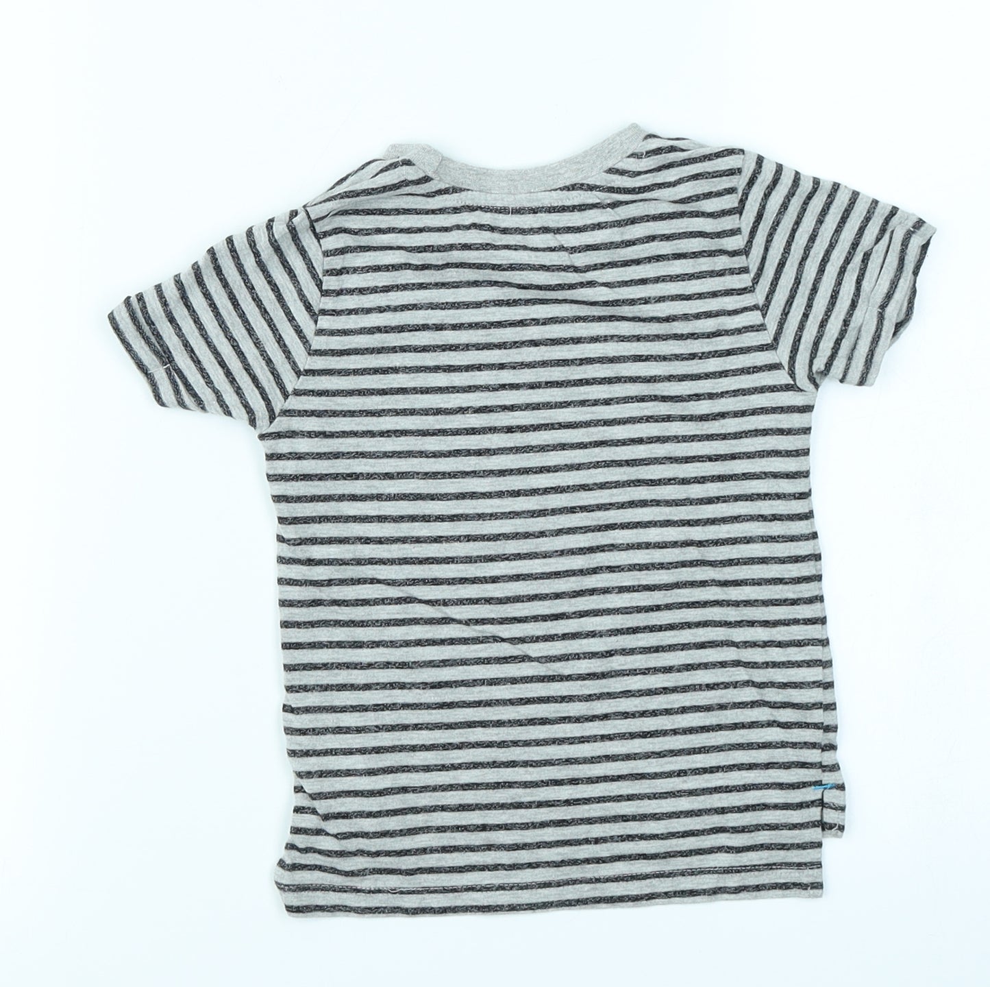 Grey Boys Grey Striped  Basic T-Shirt Size 9-12 Months