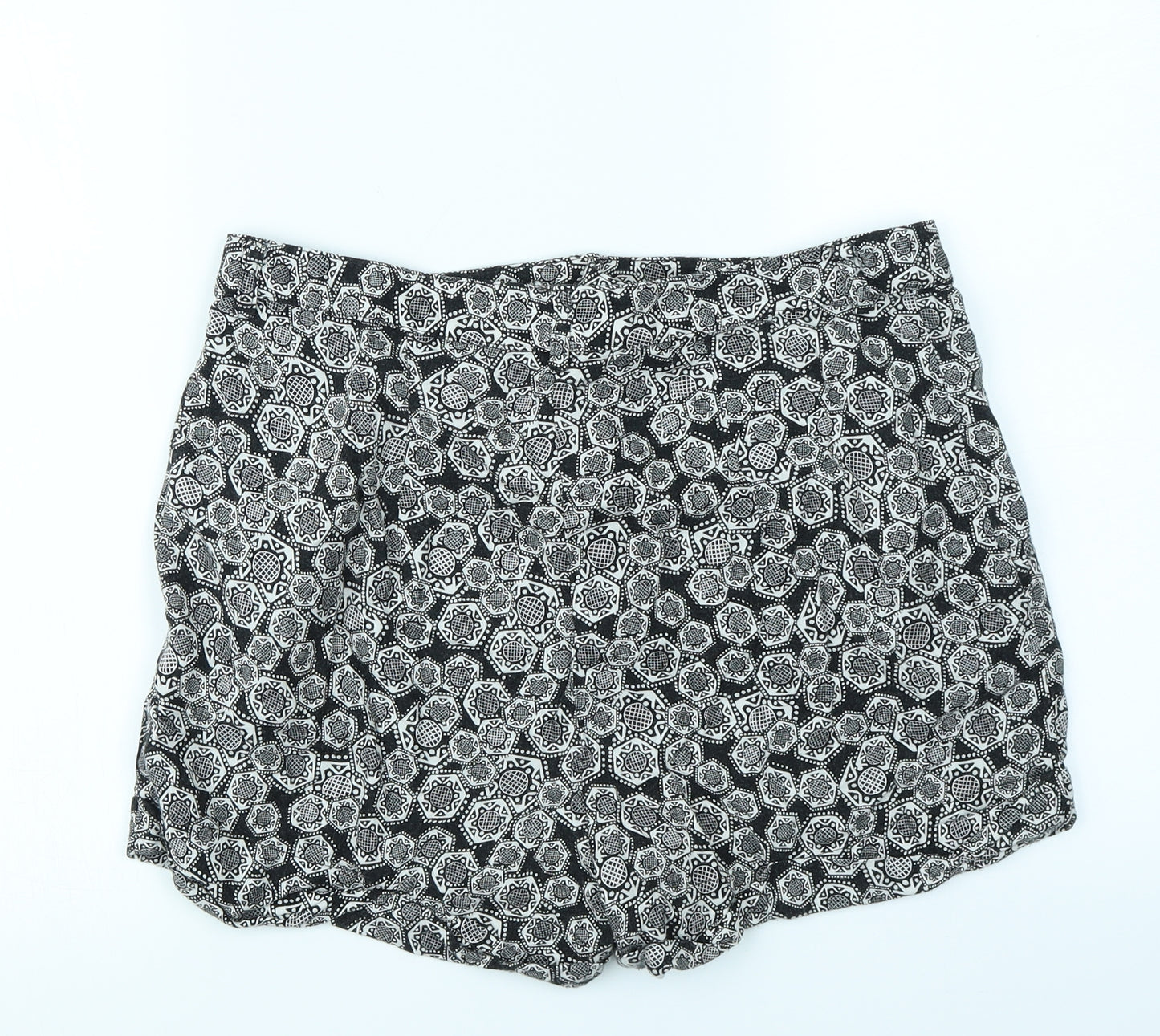 River Island Womens Black Batik  Mom Shorts Size 16