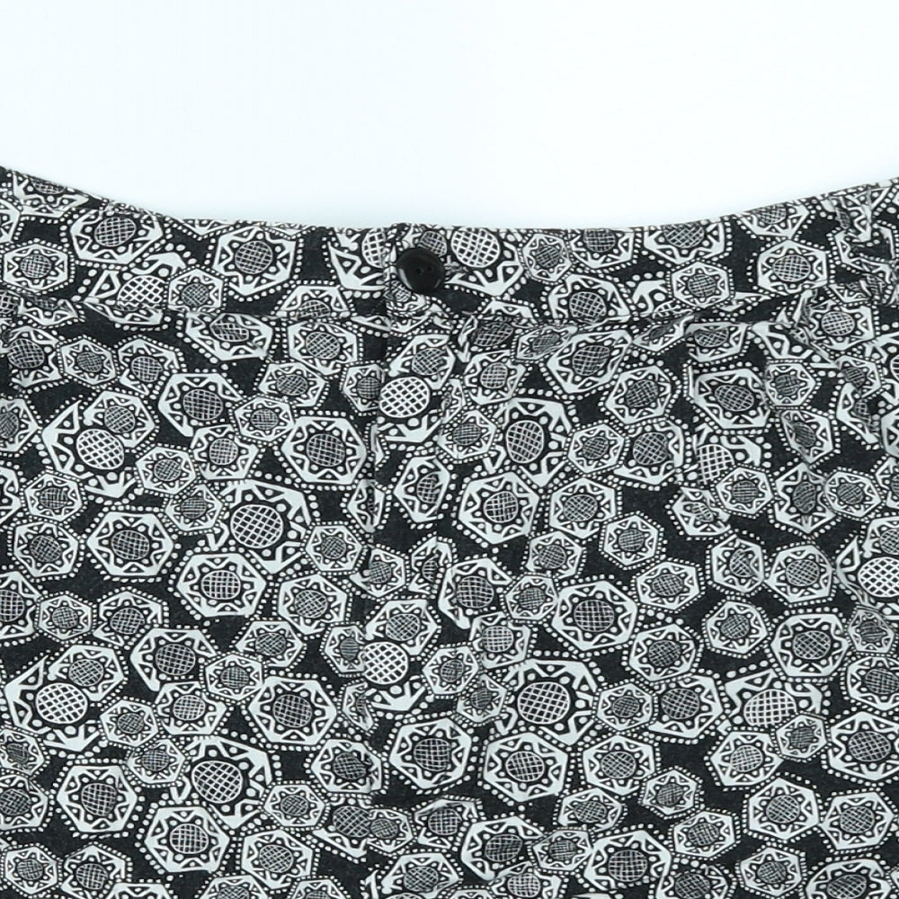 River Island Womens Black Batik  Mom Shorts Size 16