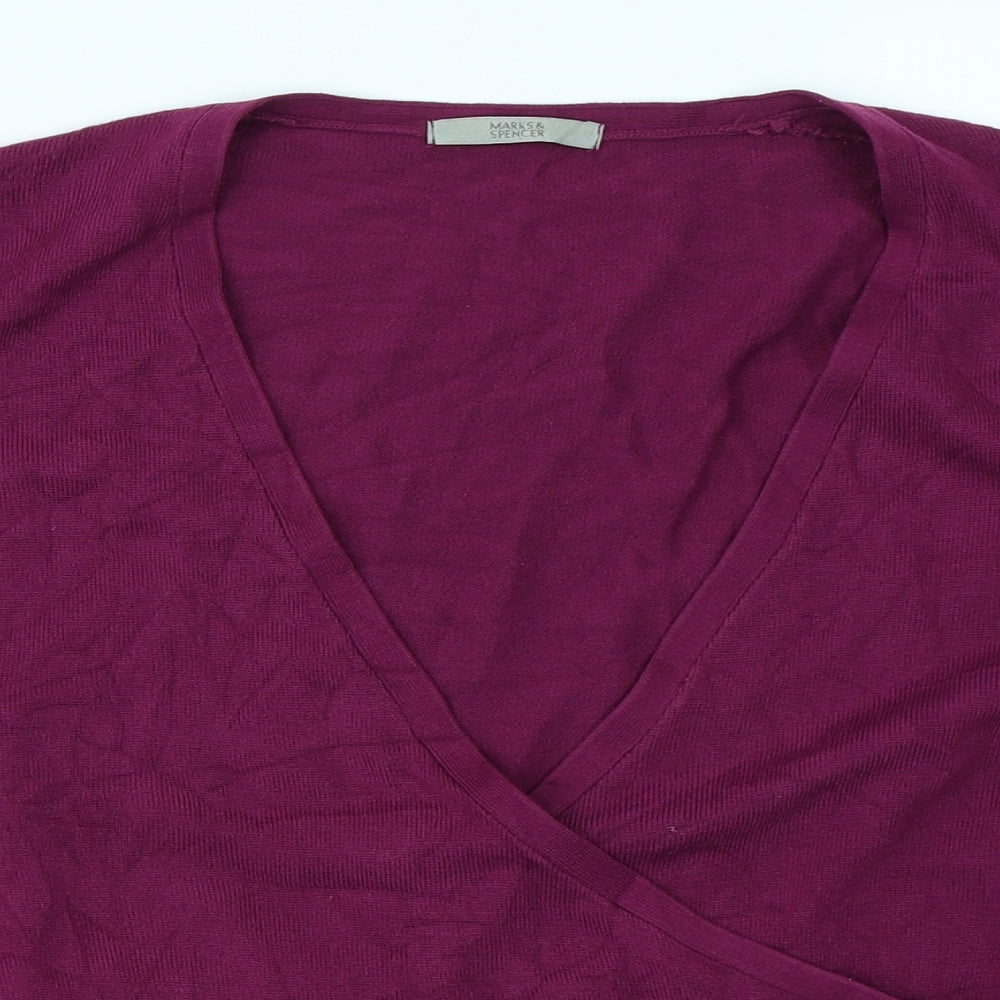 Marks and spencer  Womens Purple   Wrap Jumper Size 16