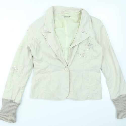 VILA Womens Beige   Jacket Blazer Size M