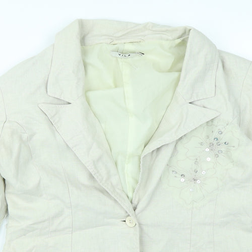 VILA Womens Beige   Jacket Blazer Size M