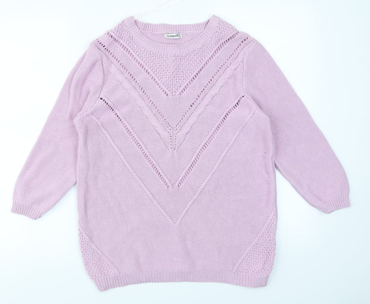 Damart Womens Purple Knit Pullover Jumper Size 10
