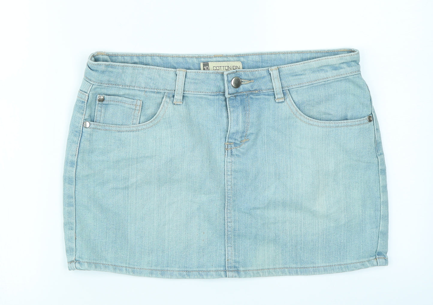Cotton On Womens Blue  Denim Mini Skirt Size 10