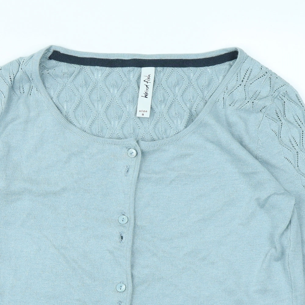 Weird Fish Womens Blue   Cardigan Jumper Size 8