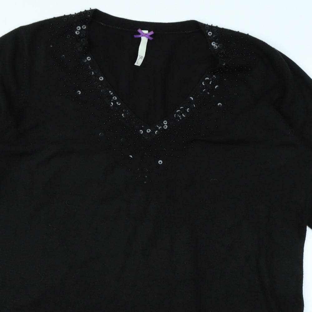 BHS Womens Black  Knit Jumper Dress  Size 18