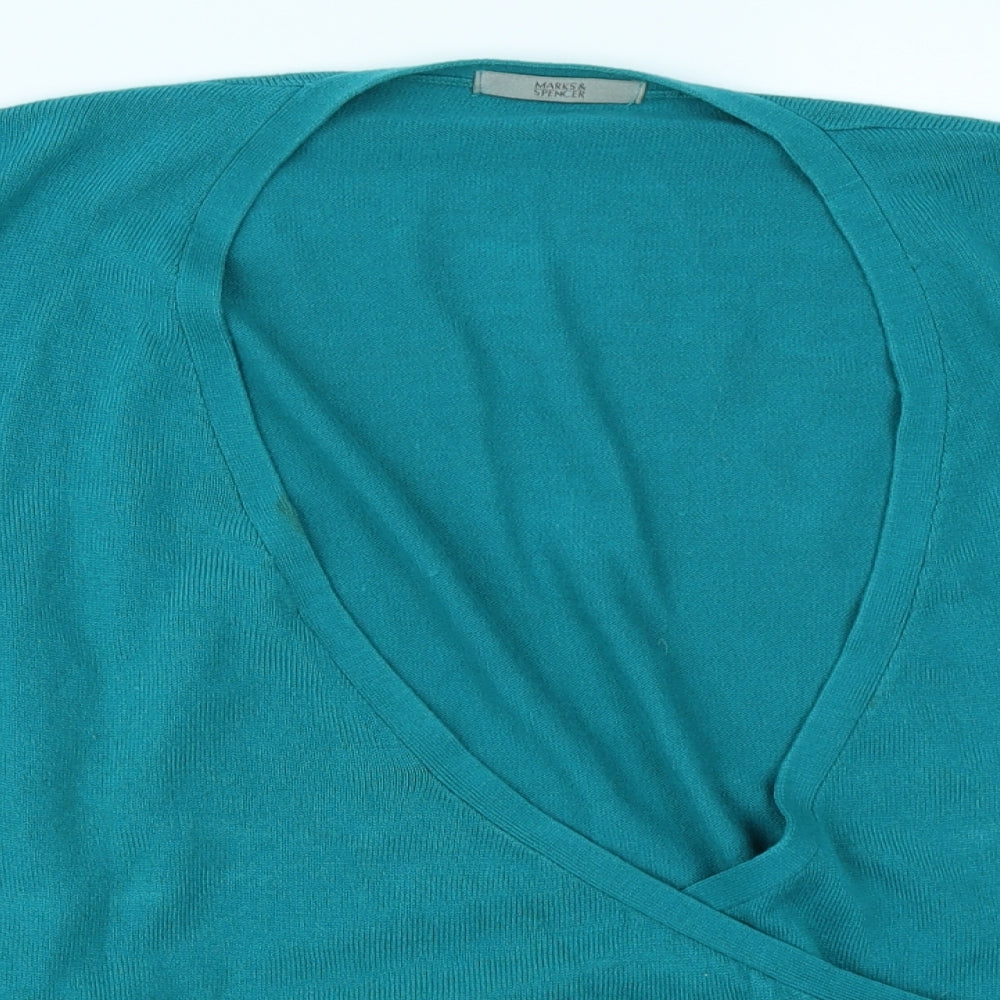 Marks & Spencer Womens Green  Knit Cardigan Jumper Size 20