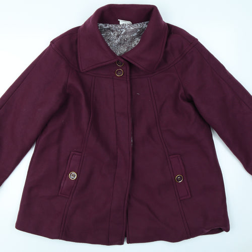 Anne De Lancay Womens Purple   Overcoat Coat Size 10
