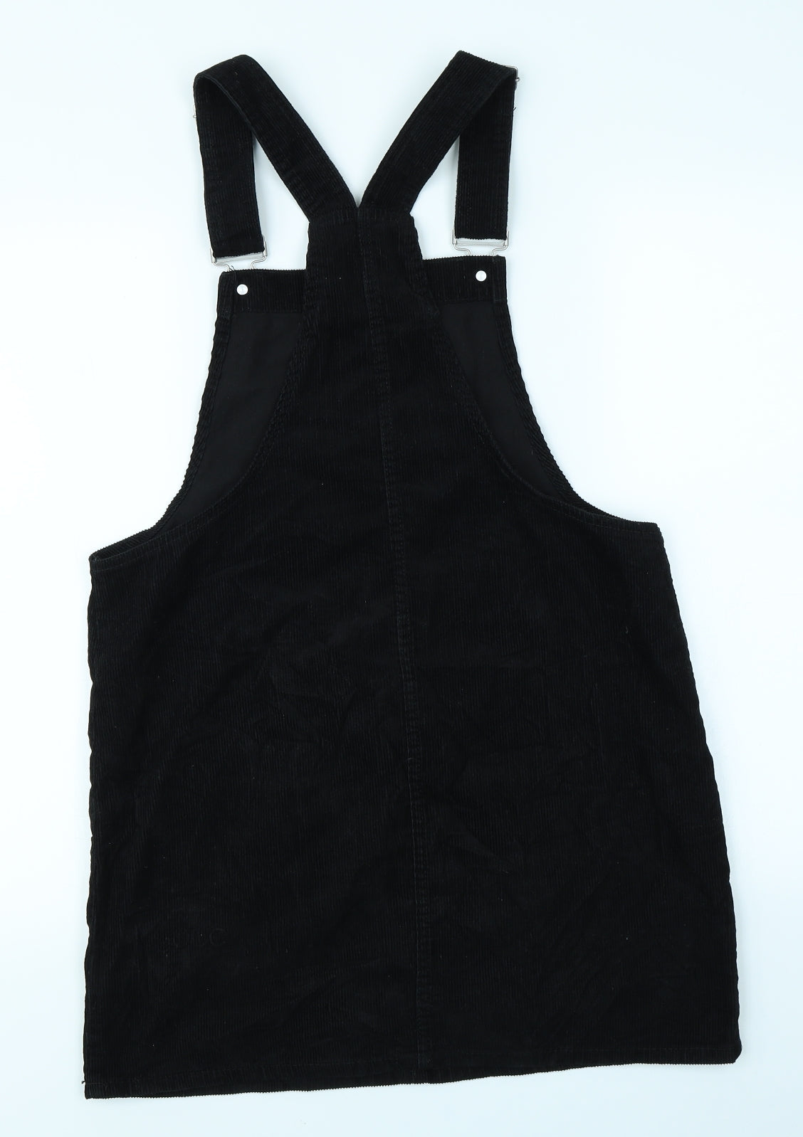 Denim Co Womens Black  Corduroy Pinafore/Dungaree Dress  Size 12