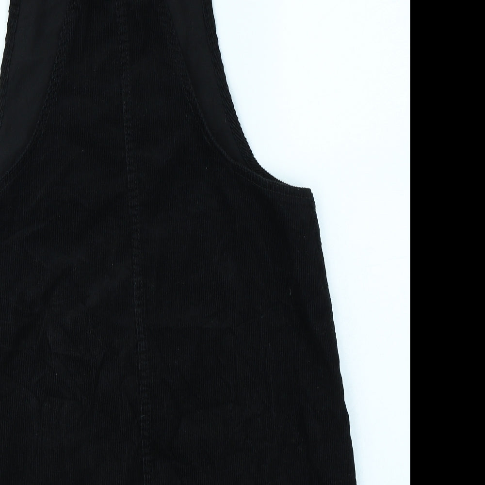 Denim Co Womens Black  Corduroy Pinafore/Dungaree Dress  Size 12