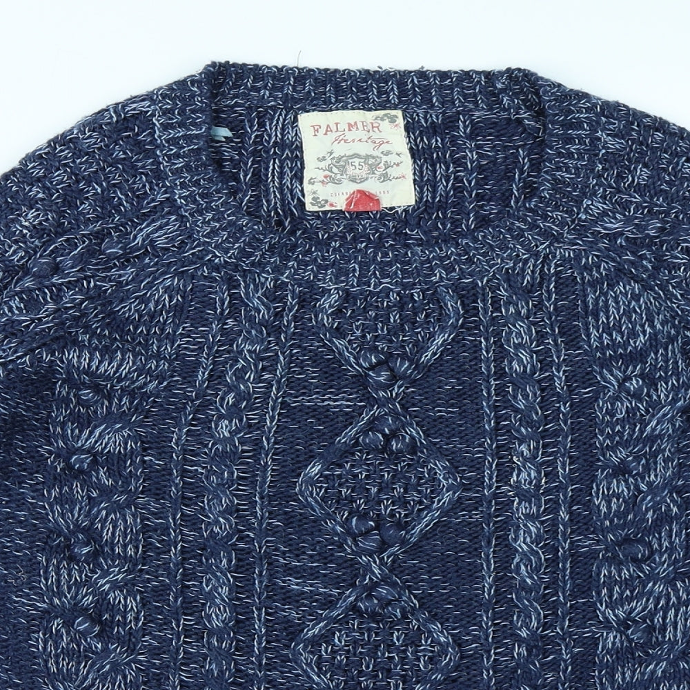 Falmer Womens Blue  Knit Pullover Jumper Size 14