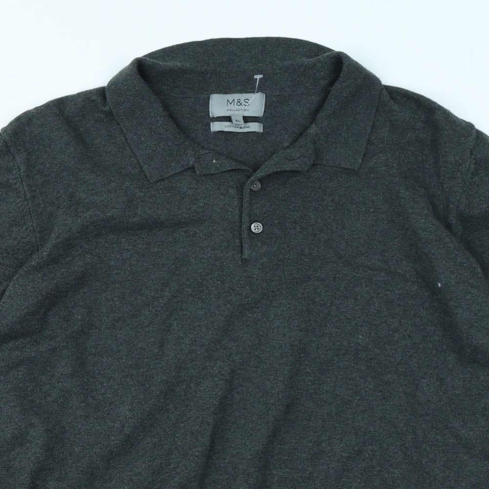 M&S Collection Mens Grey    Polo Size XL