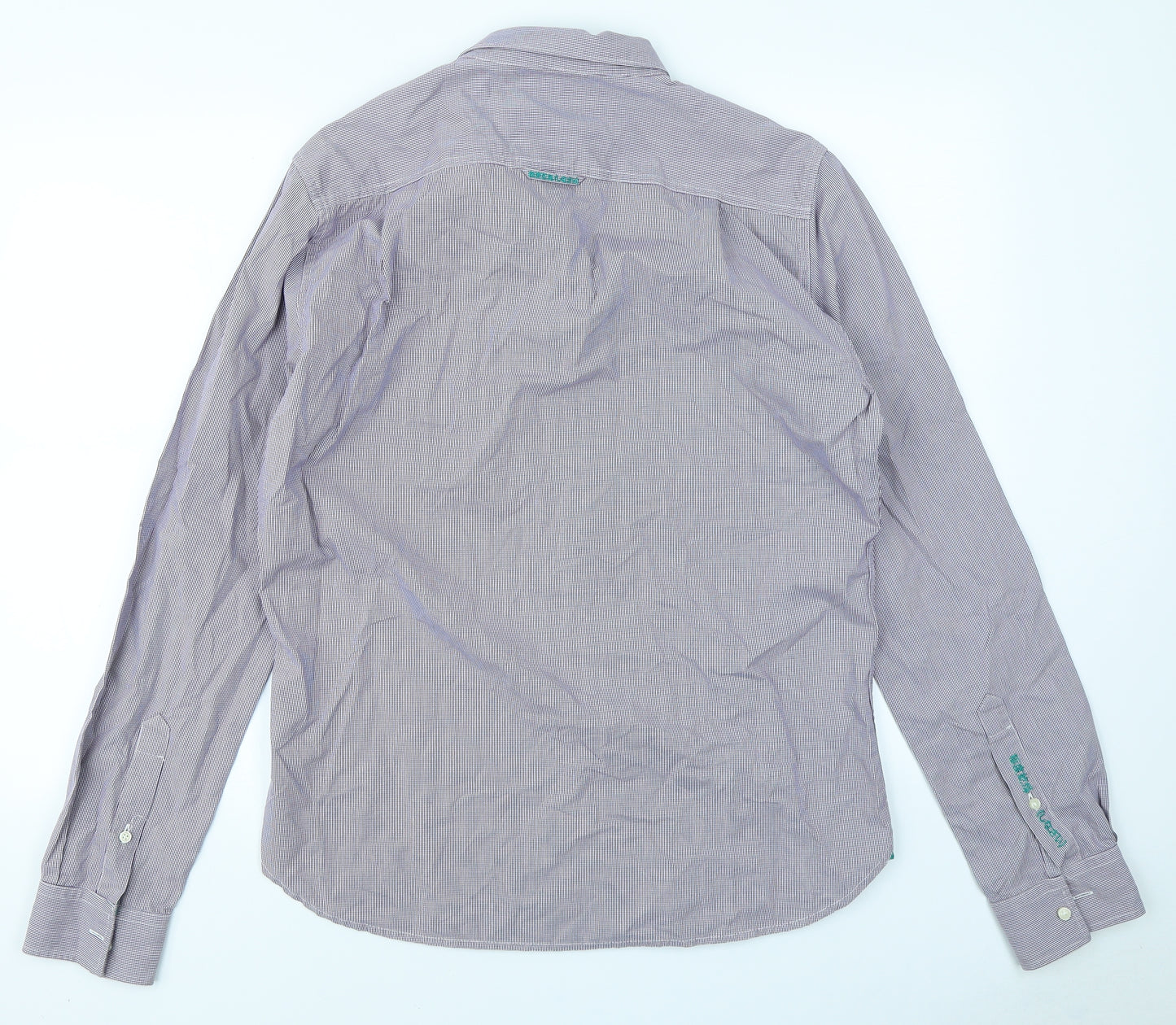 Superdry Mens Purple Check   Button-Up Size L