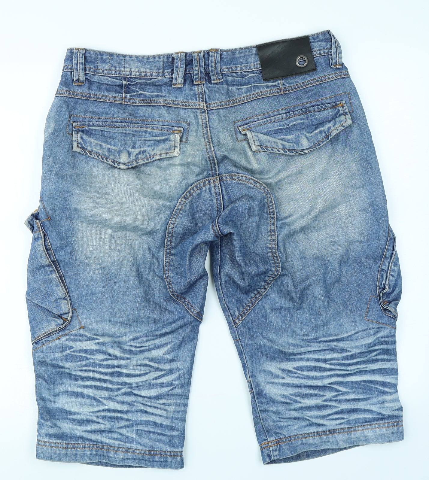 House Denim Mens Blue  Denim Cargo Shorts Size 32 in