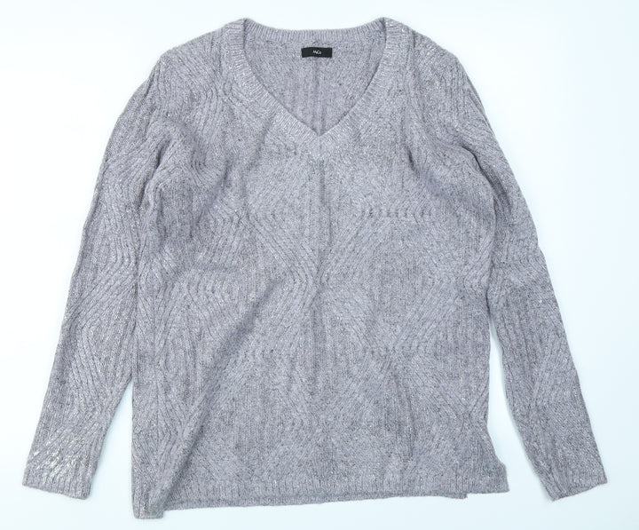 M&Co Womens Purple Pullover Jumper Size 12