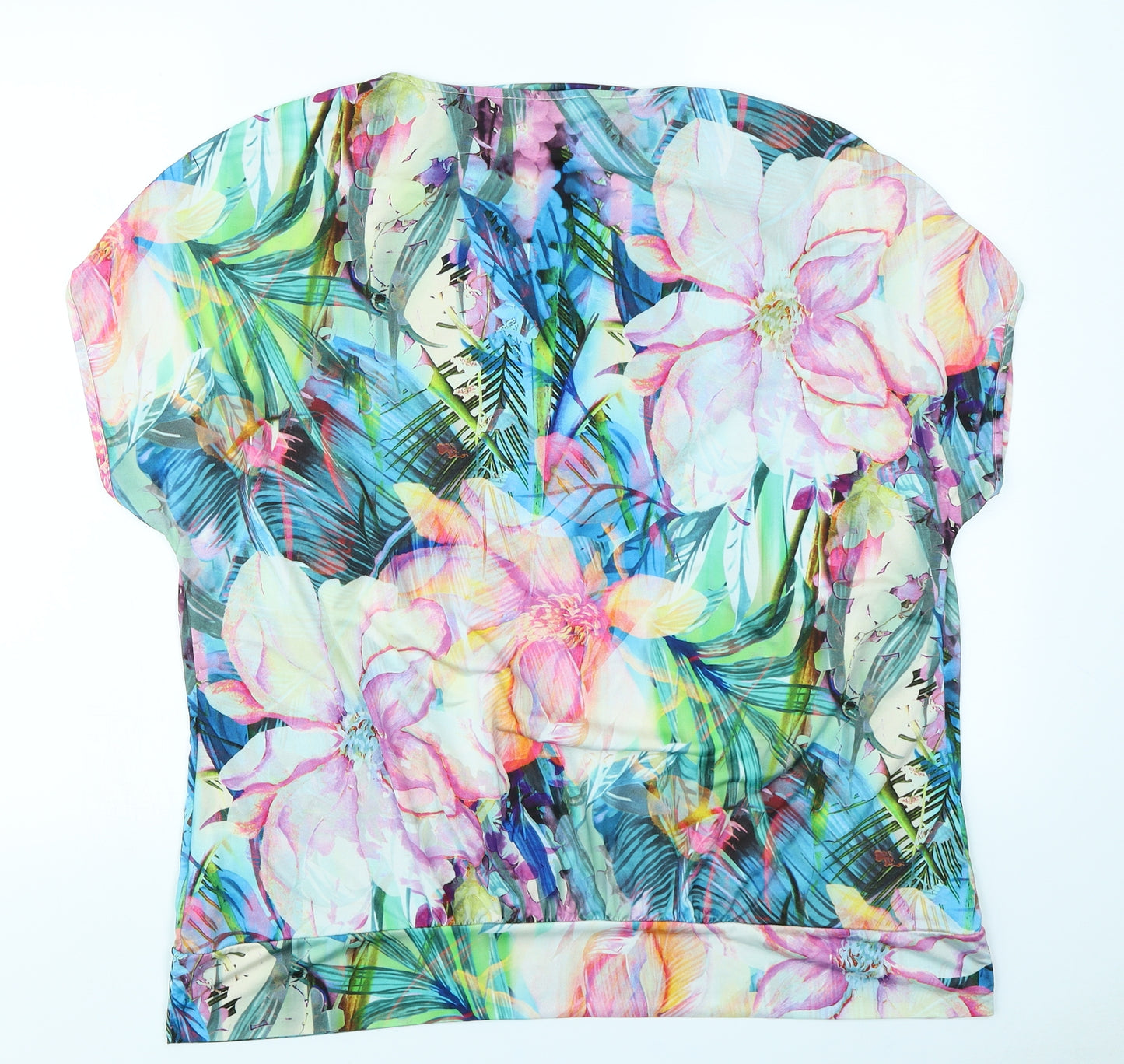 Artigiano Womens Pink Floral  Basic T-Shirt Size 20