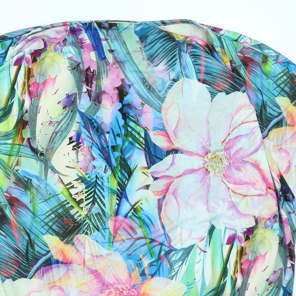 Artigiano Womens Pink Floral  Basic T-Shirt Size 20