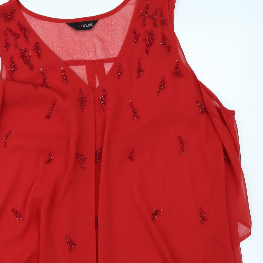 Yours Womens Red   Basic Blouse Size 20