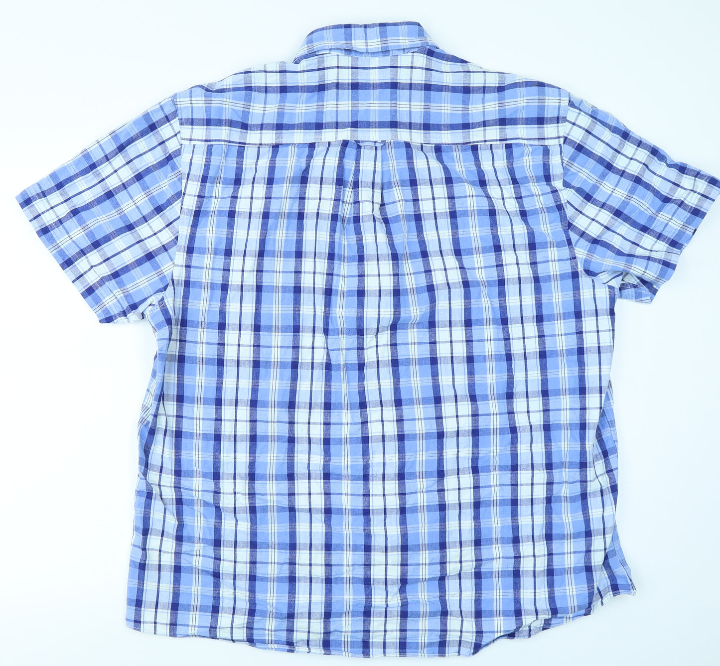 Easy Mens Blue Check   Button-Up Size XL