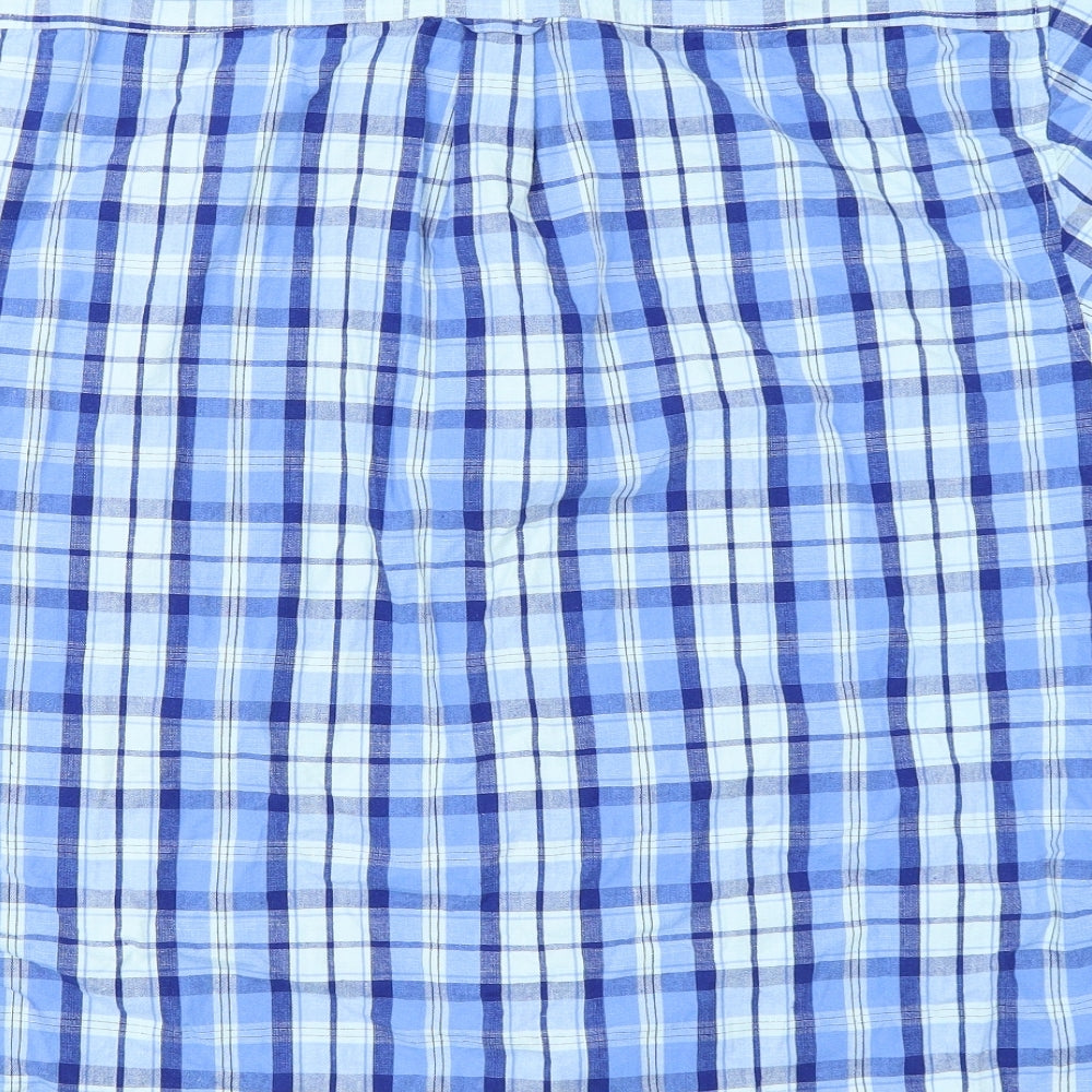 Easy Mens Blue Check   Button-Up Size XL
