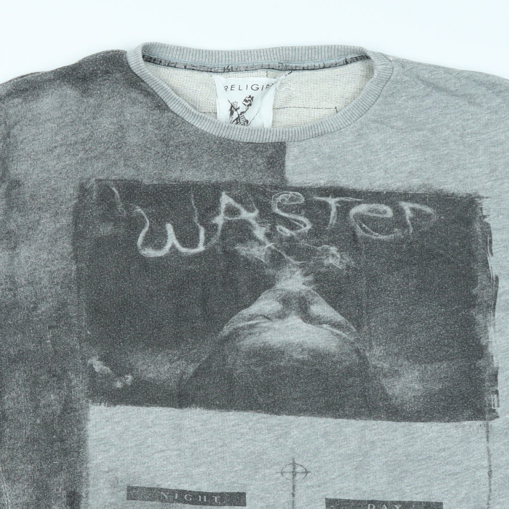 Religion Mens Grey   Pullover Sweatshirt Size XL