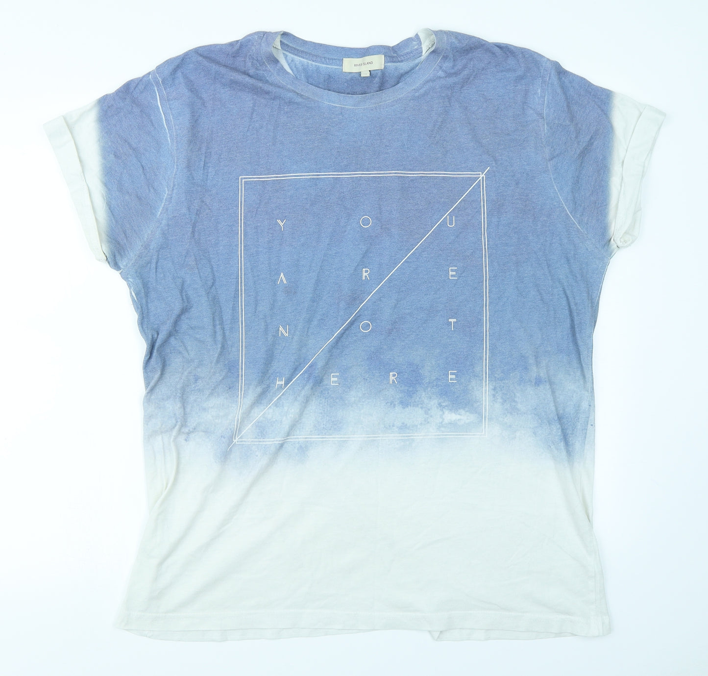 River Island Mens Blue    T-Shirt Size XL