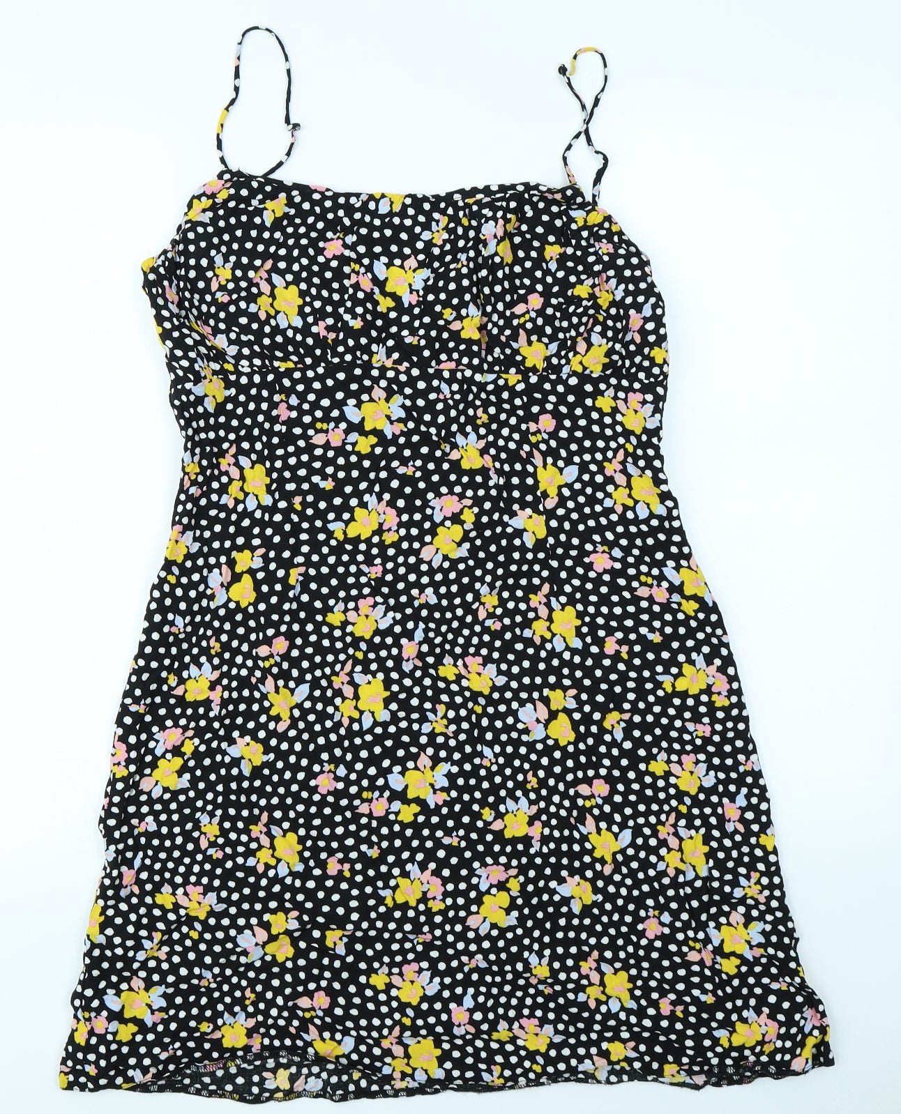 Primark Womens Black Polka Dot  Skater Dress  Size 16