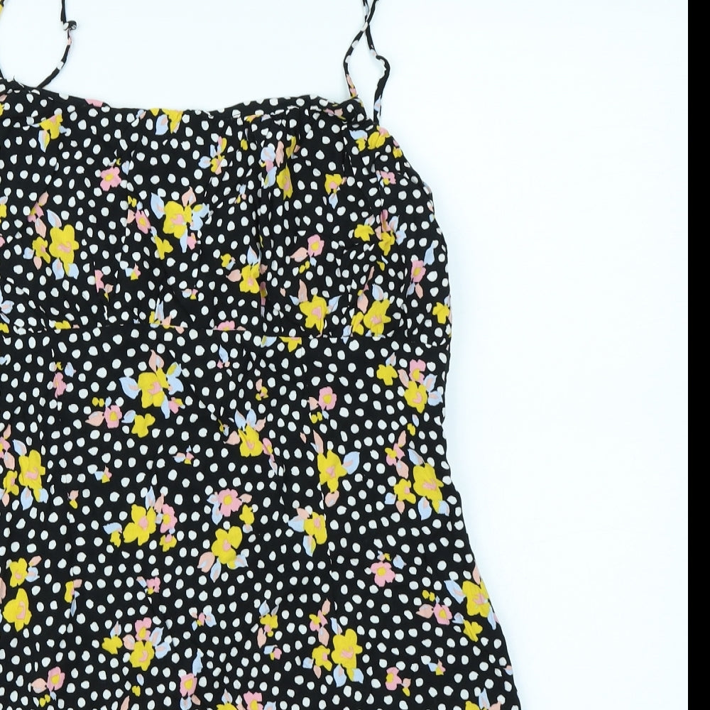 Primark Womens Black Polka Dot  Skater Dress  Size 16