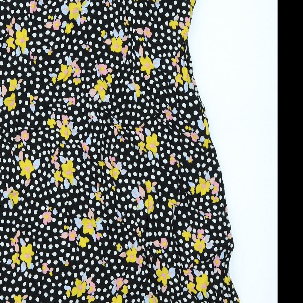 Primark Womens Black Polka Dot  Skater Dress  Size 16