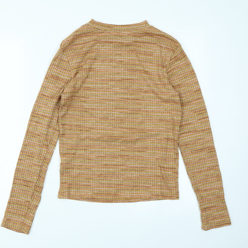 Primark Womens Orange Striped  Basic T-Shirt Size M