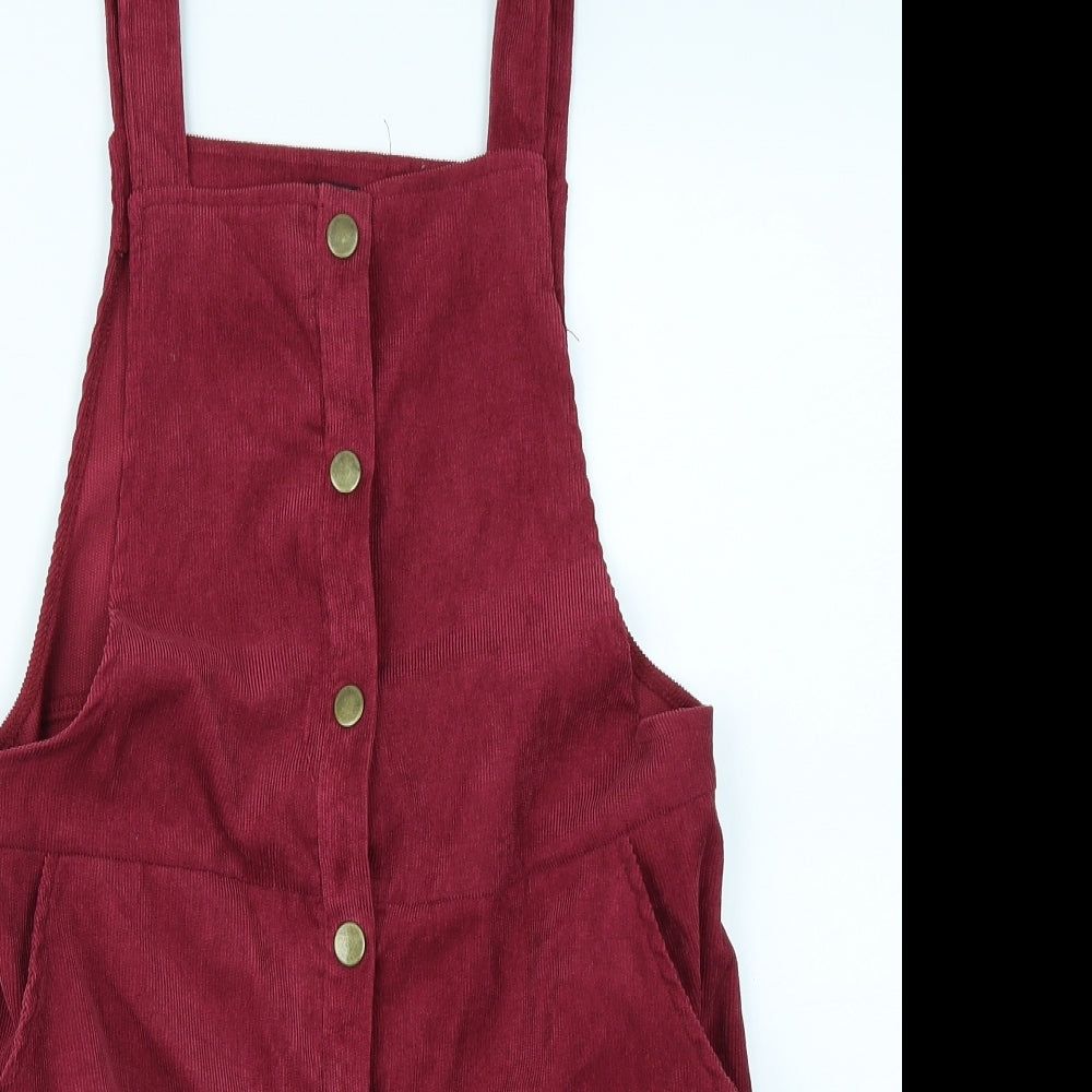 SheIn Womens Red   Pinafore/Dungaree Dress  Size L