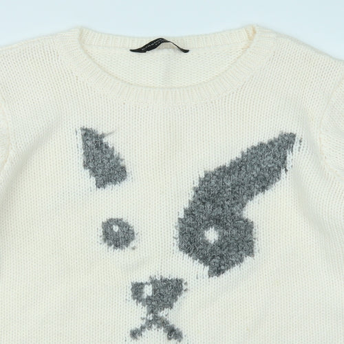 Dorothy Perkins Womens White   Pullover Jumper Size 14