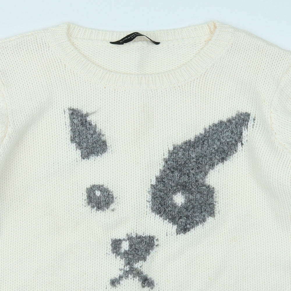 Dorothy Perkins Womens White   Pullover Jumper Size 14