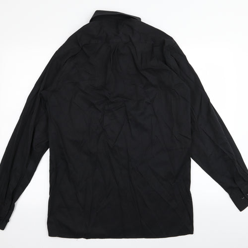 Cosma Mens Black Striped   Dress Shirt Size 40