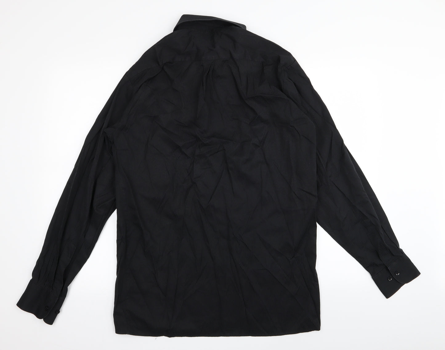 Cosma Mens Black Striped   Dress Shirt Size 40