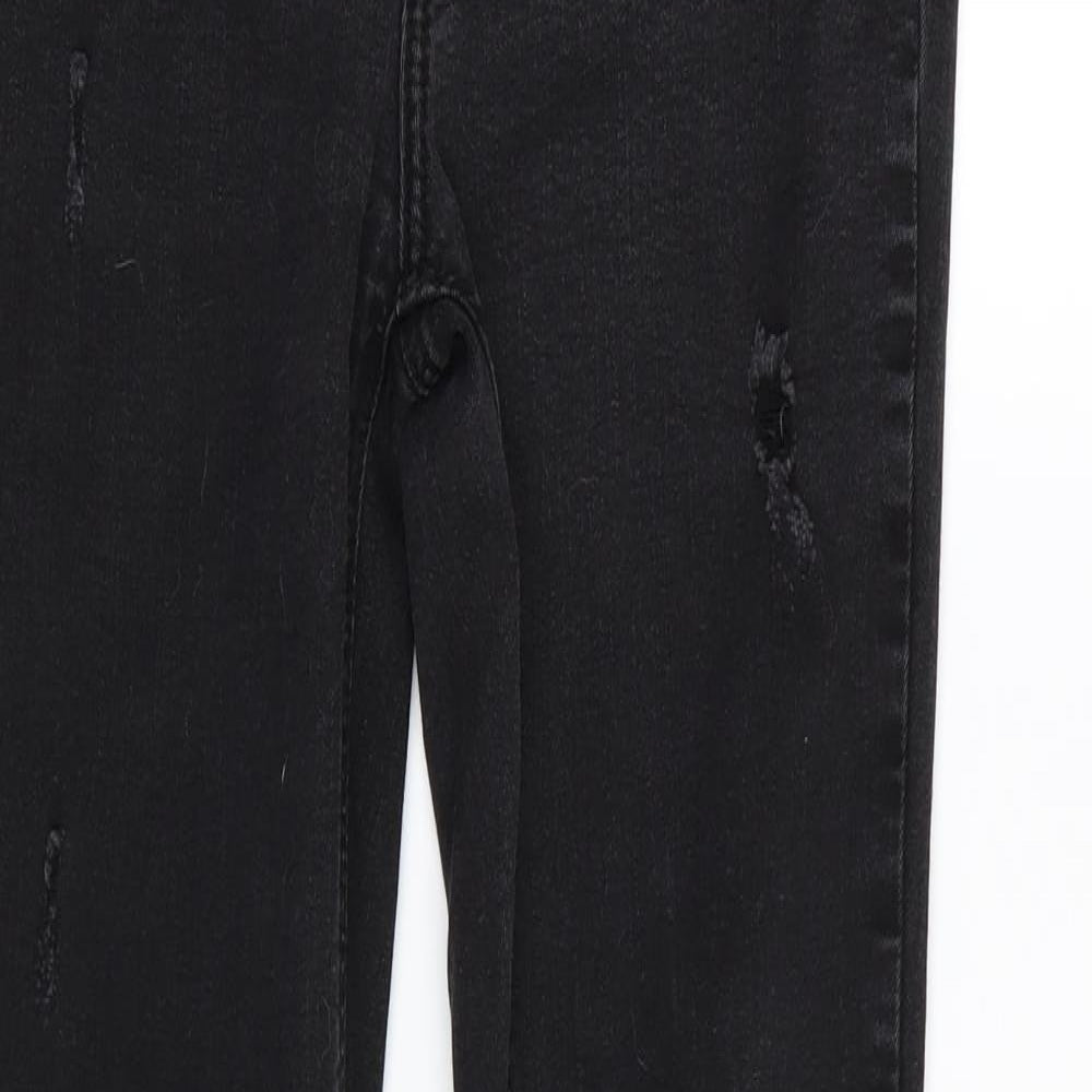 denim and co Womens Black   Skinny Jeans Size 8 L30 in - RIPPED JEANS