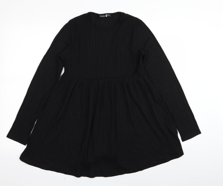Boohoo Womens Black Fit & Flare Size 10