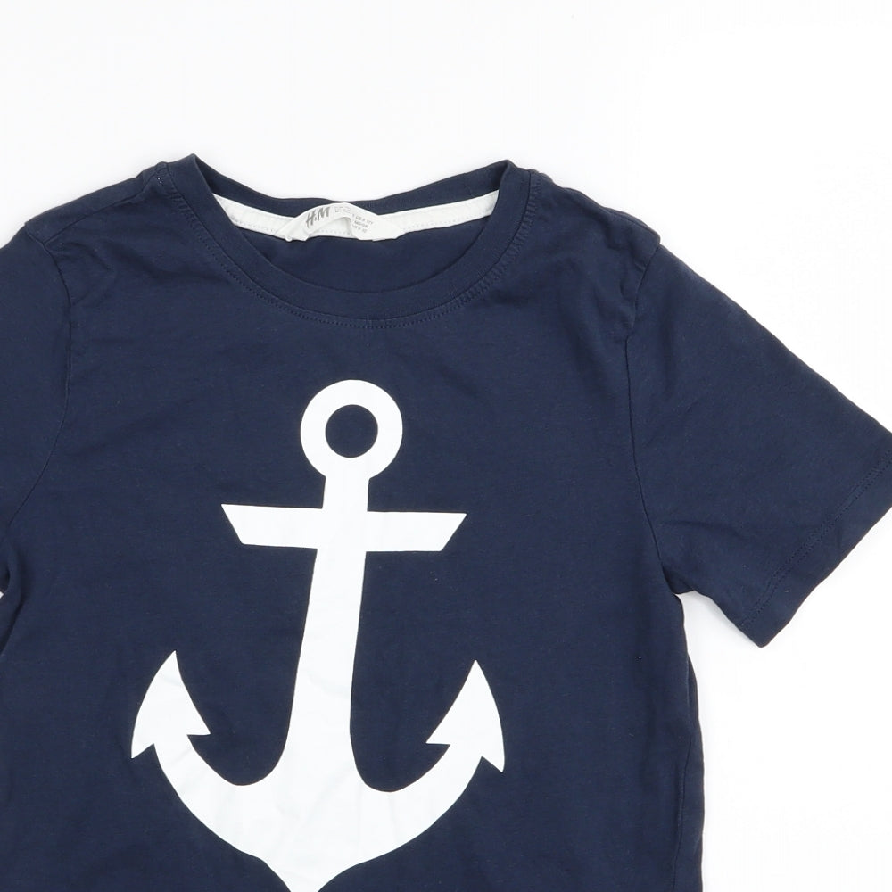 H&M Boys Blue   Basic T-Shirt Size 9-10 Years