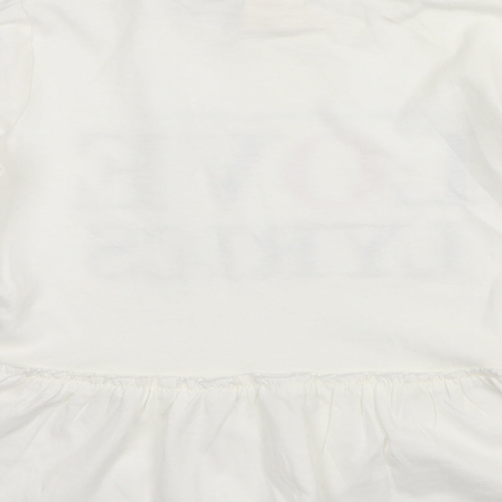 Zara Girls White   Basic T-Shirt Size 7 Years