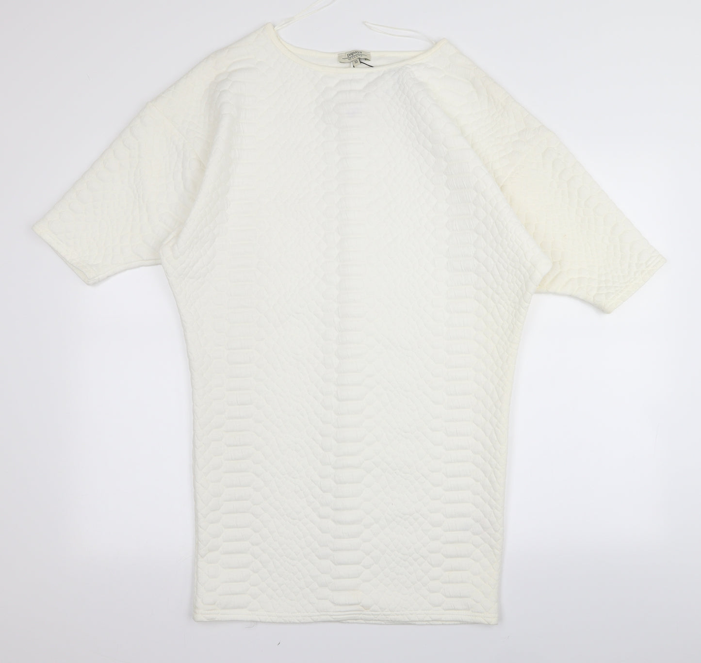 Papaya Womens White   T-Shirt Dress  Size 10