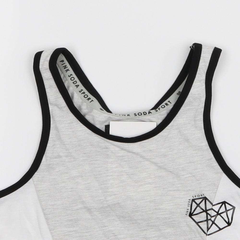 Pink Soda Womens Multicoloured Geometric  Basic T-Shirt Size 10
