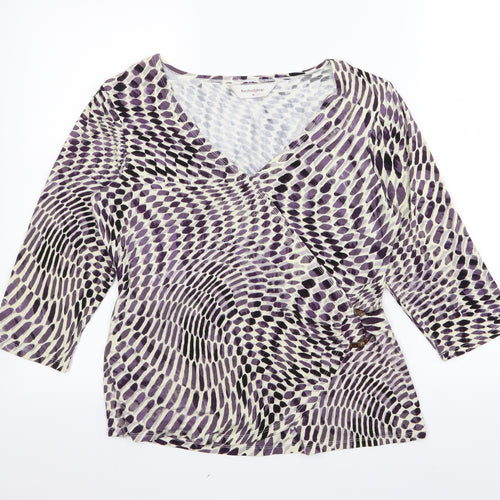 thestockshop Womens Purple Geometric  Basic T-Shirt Size 14