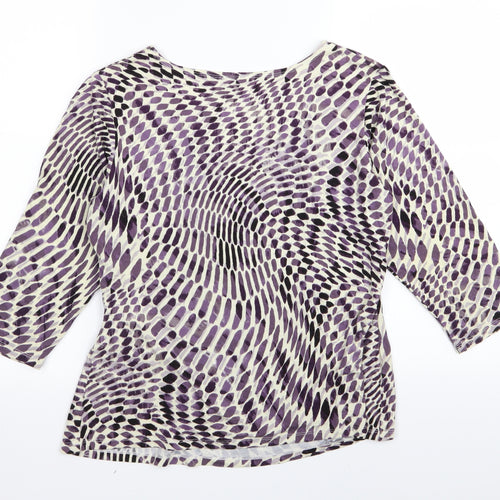 thestockshop Womens Purple Geometric  Basic T-Shirt Size 14