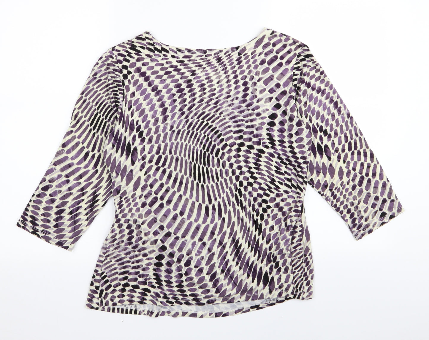 thestockshop Womens Purple Geometric  Basic T-Shirt Size 14